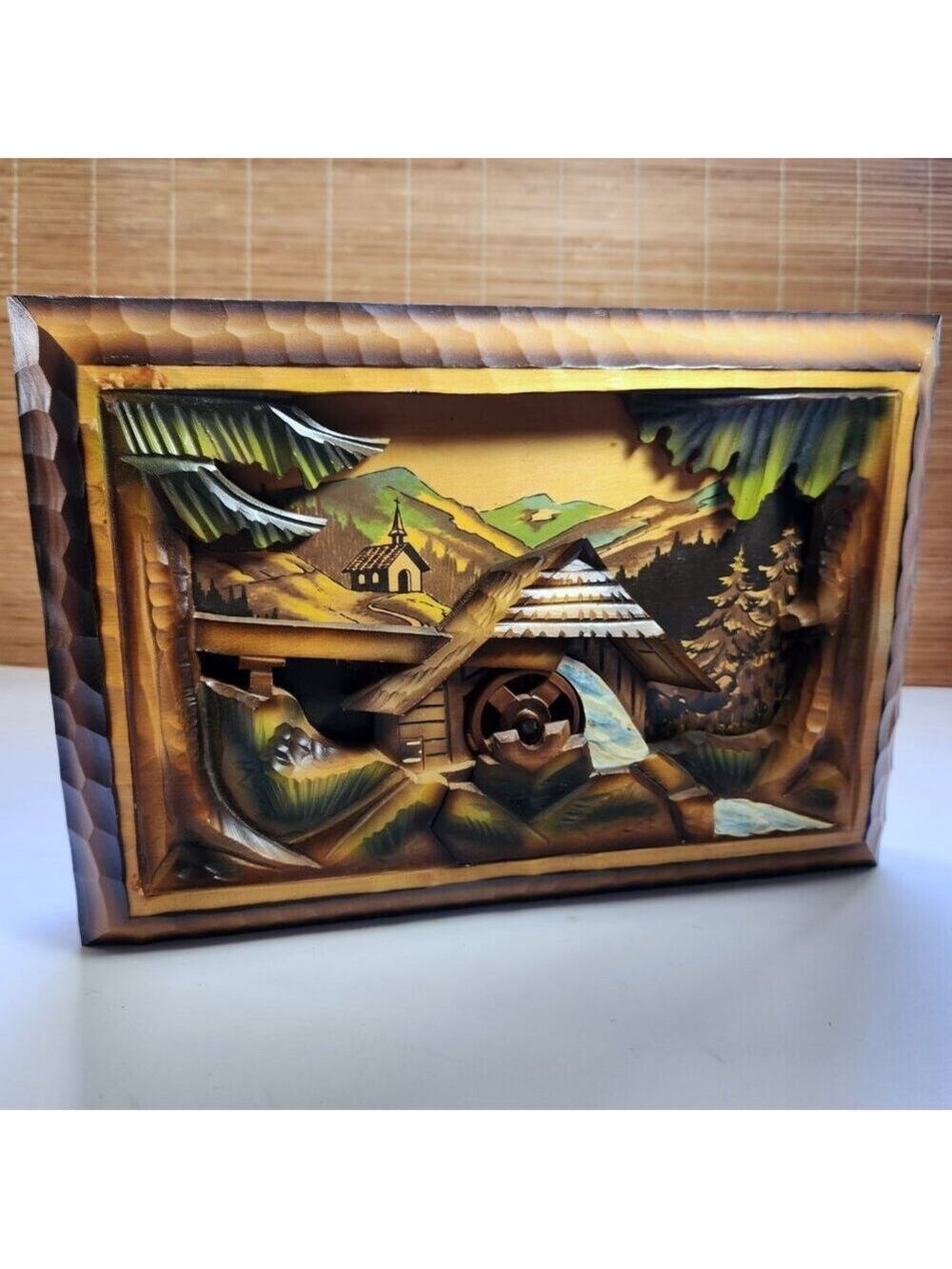 Swiss Music Box REUGE "Mill in the Black Forest" Wood Wall Hung 3D